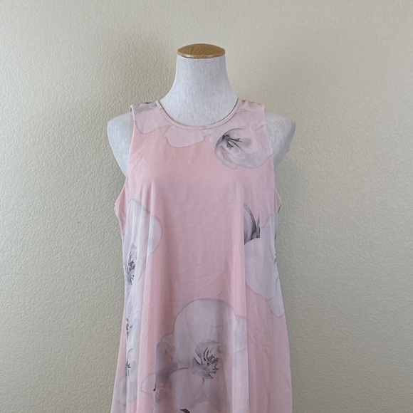 Calvin Klein Floral Pink Sleeveless Dress Size 10 - Picture 2 of 10